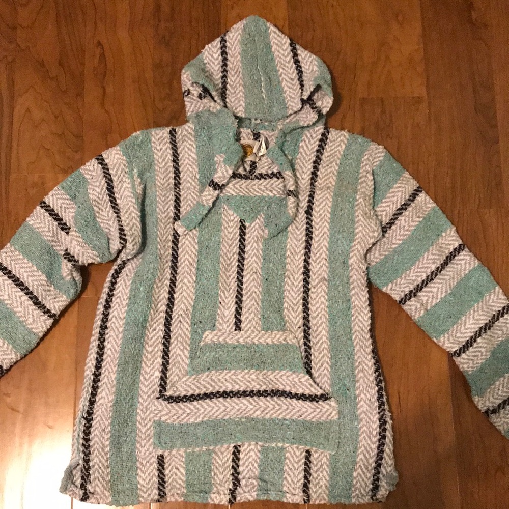 Earth ragz teal and grey sweater
